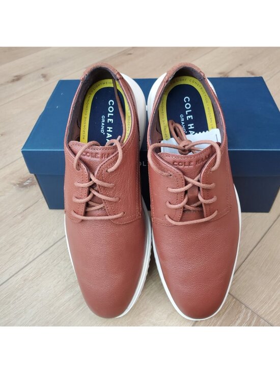 Cole Haan Grand+ Plain Toe Oxford Mens 10 M British Tan Leather Shoes C36935 NEW main image 8